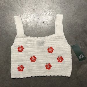 Wild Fable Hibiscus Knit crop tank